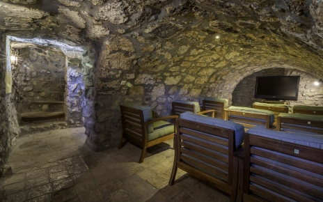 TV room has fantastic sound thanks to pumice stone